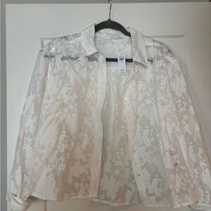 GAP White Floral Blouse